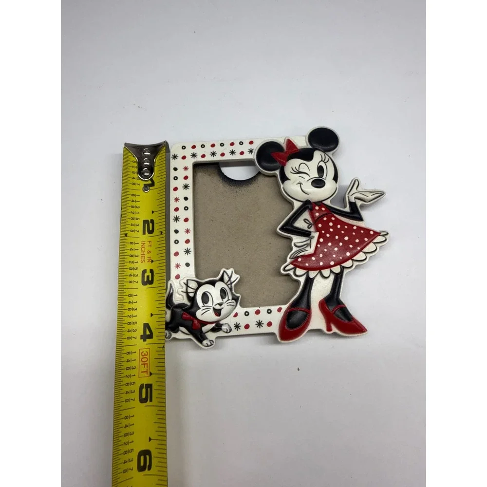 Disney Parks Minnie Mouse FigaroCat Polka Dot Magnet Photo Frame Red White Black